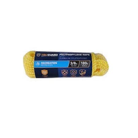 Mibro 0.37 in. x 100 ft. Tru Guard Poly Rope, Yellow 231479